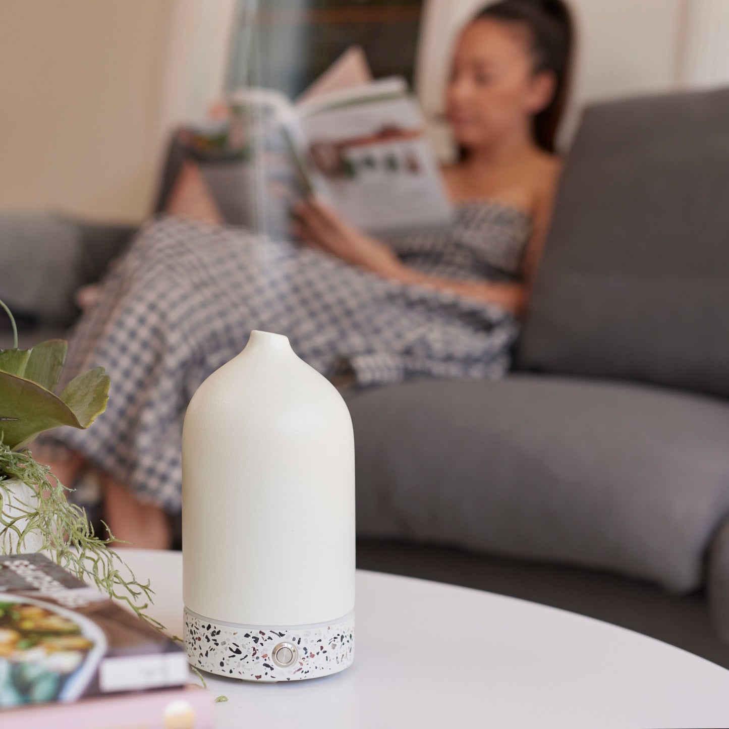 Pure Aroma Diffuser Ceramic & Terrazzo - White